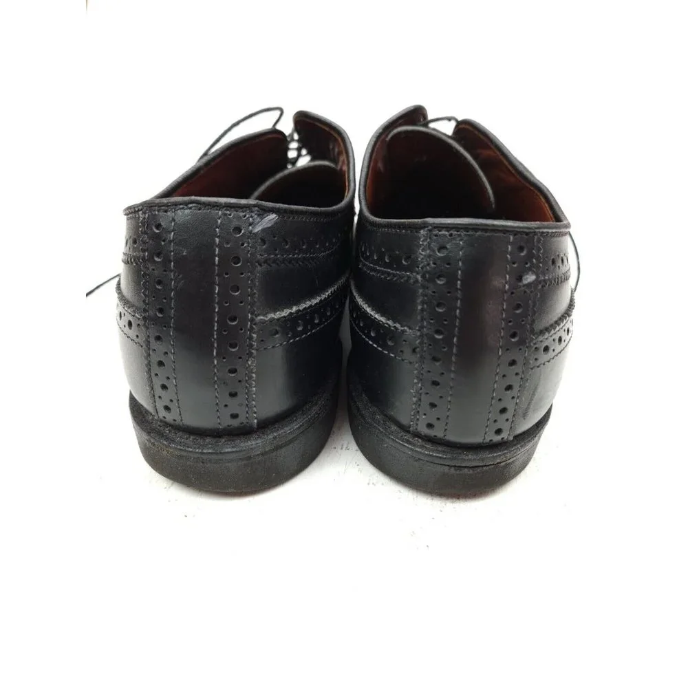 Allen Edmonds Black Brogue Wing Tip Size 10 D Vibram Soles
